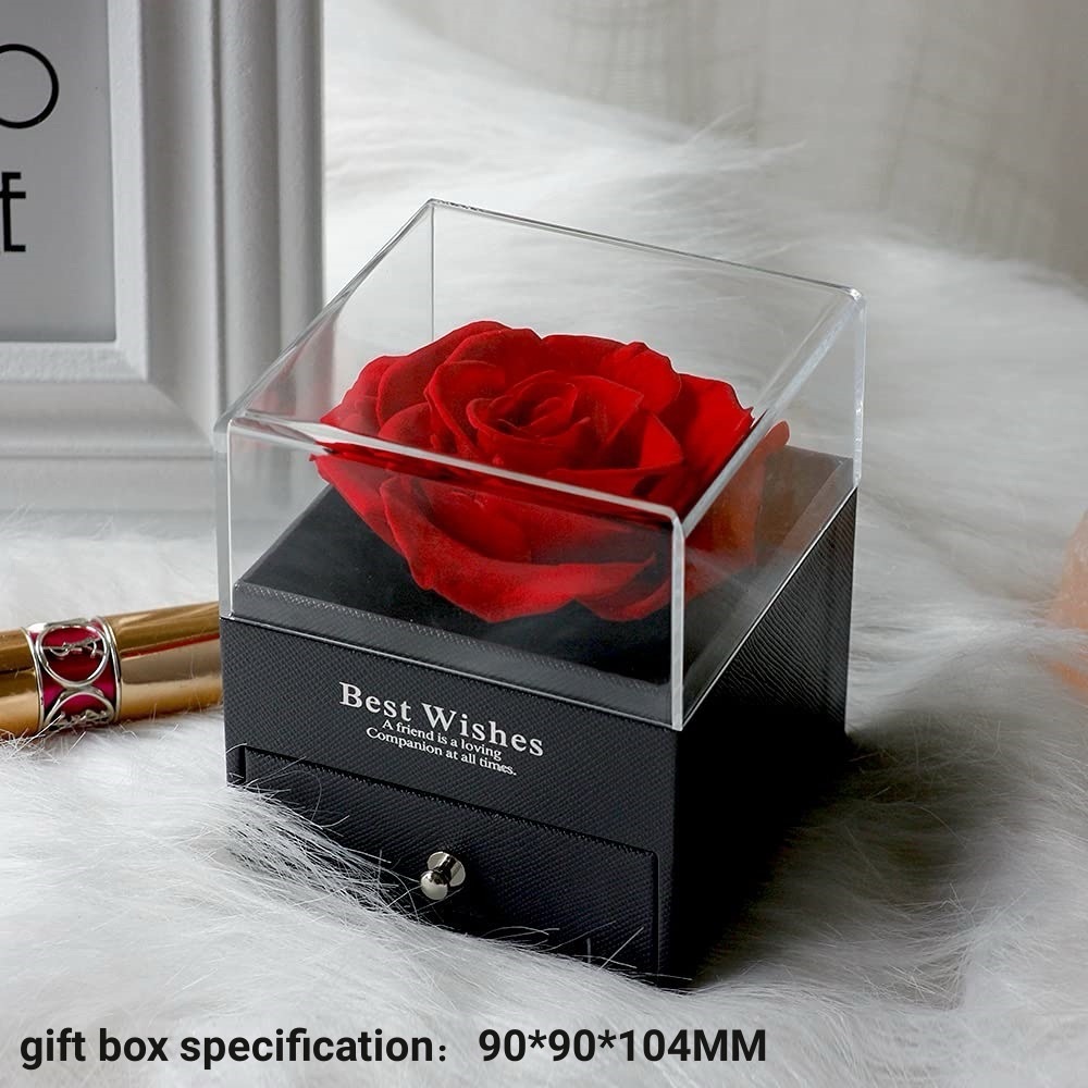 Red rose box with necklace perfect gift for women wife girlfriend